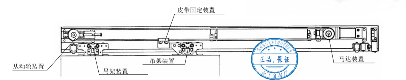 單開自動門皮帶安裝結構